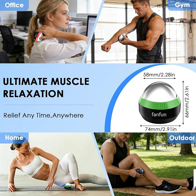 Massage Ice Roller Ball - Cold & Heat Therapy Roller for Deep Tissue Massage Pain Relief, Plantar Fasciitis Roller (Set of 3)