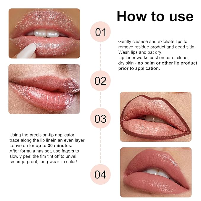 Lip Stain Peel Off for Women - 3 Color Set (Nude Brown, Red Brown, Classic Red) | Long Lasting, Waterproof, Non-Sticky, Hydrating | Peel Off Lip Tint Gloss Kit for Teens & Girls