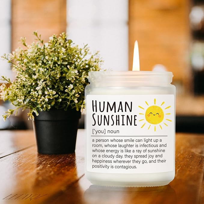 Human Sunshine Thanksgiving Candle for Women, Birthday Inspirational Appreciation Gifts to Women Boss Coworkers Teachers Nurses, Retirement Gift to Woman, Thank You Candle for Her-31