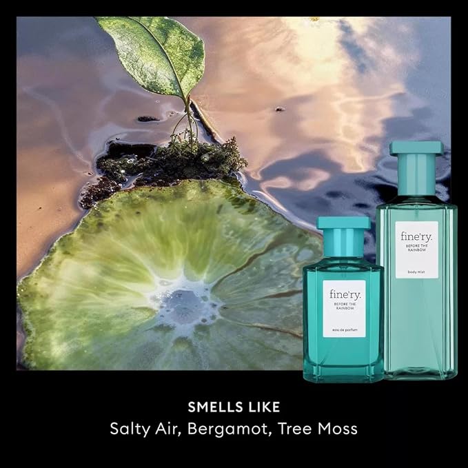 Fine'ry Sea Salt Bergamot Perfume – Before the Rainbow, for Women & Men, Unisex Cologne - Salty Air, Bergamot, Tree Moss Eau De Parfum - Fresh, Clean Scent, Long-Lasting Full Size Hair + Body (60mL)