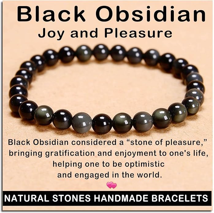 AD Beads Handmade Gemstone Stretch Elastic Bracelet Crystal Healing Reiki Nature's Beauty and Spiritual Essence Unisex