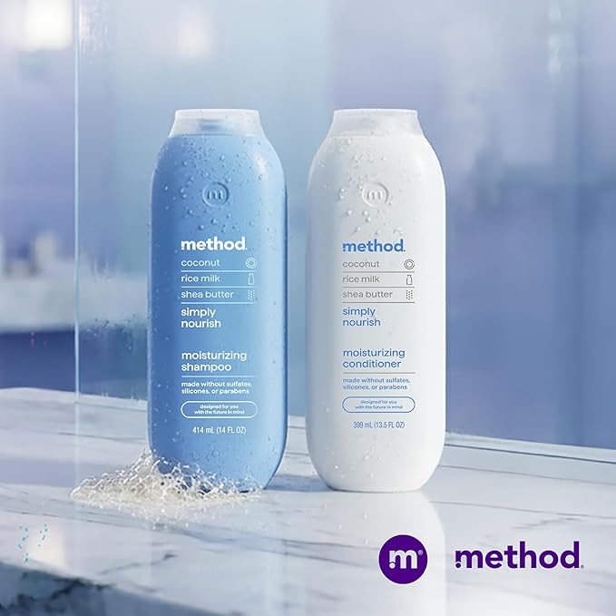Method Moisturizing Conditioner, Simply Nourish with Shea Butter, Coconut, and Rice Milk Scent Notes, Paraben and Sulfate Free, 13.5 oz (Pack of 1)