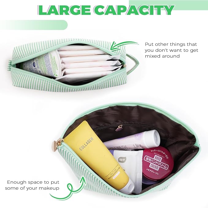 Customized Mothers Day Gifts - Birthday Gift for Mom,Gifts From Daughter,Mother in Law Gifts,Mama Gift Idea,Makeup Bag Set Cosmetic Bag - Green,C
