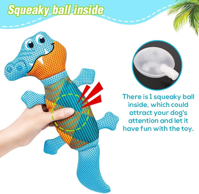 EXPAWLORER Floating Dog Toys Squeaky Toys - 2 Pack Dog Water Toys for Pool Fetch, Durable Oxford Fabric Pet Chew Toy Summer Outdoor Interactive Play, for Small Medium Breeds