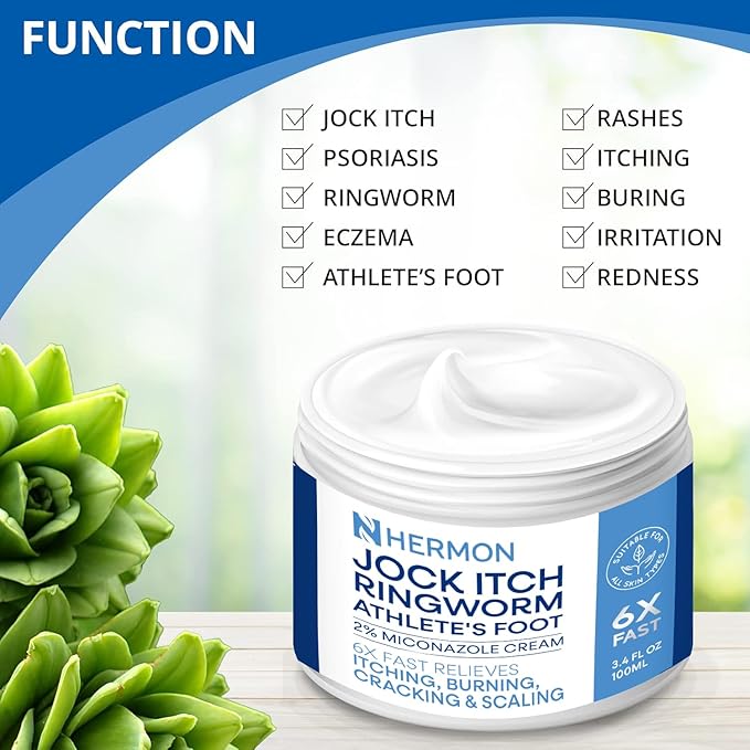 Jock Itch Antifungal Cream, Ringworm Treatment for Humans, Psoriasis Treatment, Psoriasis Scalp Treatment, Ringworm Cream for Humans, Foot & Body Balm, Provides Soothing Relief-100g