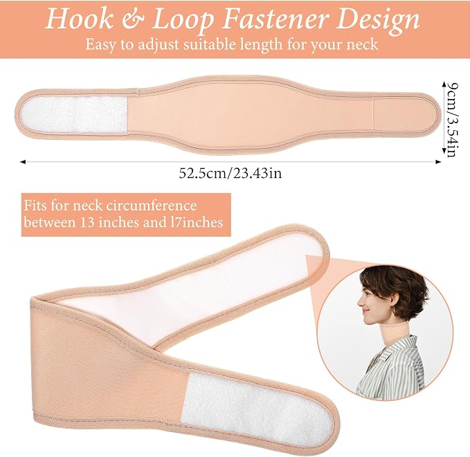 ElevateTech Castor Oil Pack for Thyroid Neck, 3 Pcs Reusable Organic Castor Oil Neck Wrap Compress Packs Comfort Flannel for Women Men Necks Care, Anti Oils Leak, Oils Not Included, White, Khaki, Pink