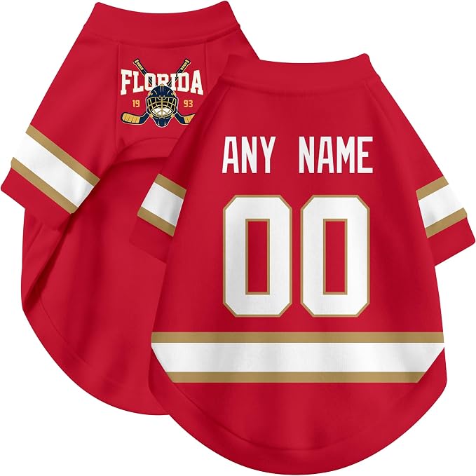 Florida Dog Clothes Personalized Pet T Shirt for Dogs Gift | Custom Name Number Jersey Style Pet Shirt for Dog