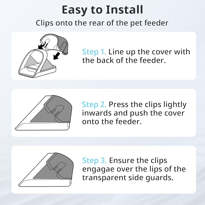 Rear Cover for Automatic Microchip Cat Pet Feeder - Prevents Persistent Pet from Getting Food from The Back of The Feeder (3 Pack)
