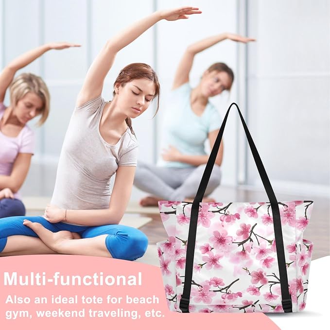 MCHIVER Yoga Bag for Women Men Large Yoga Mat Bag with Adjustable Strap Workout Bags Totes for Pilates Yoga Travel