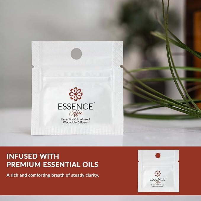 Essence Nasal Diffuser Ring | Solid Scents Essential Oils | Aromatherapy Nose Ring | Personal Scent Clip for Travel, Work & Everyday Use | Made in USA | Coffee | 5 Pack