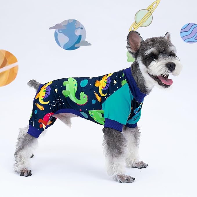 XPUDAC Dog Pajamas Clothes for Small Dogs Boy Girl, Doggie Pjs Puppy Onesies Outfits Pet Clothes Christmas Pajamas, 4 Styles (Universe, Large)