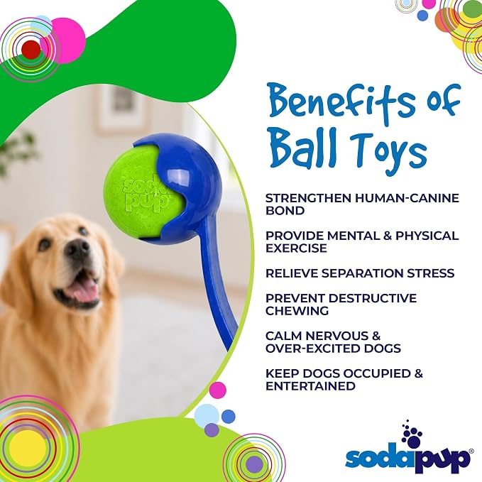 SodaPup Glitter Ball – Soft Dog Ball Toy, Floating Fetch Ball and Treat Dispenser Made in USA from Non-Toxic Pet Safe Food Safe PUP-X Rubber for Bonding, Physical Exercise, & More