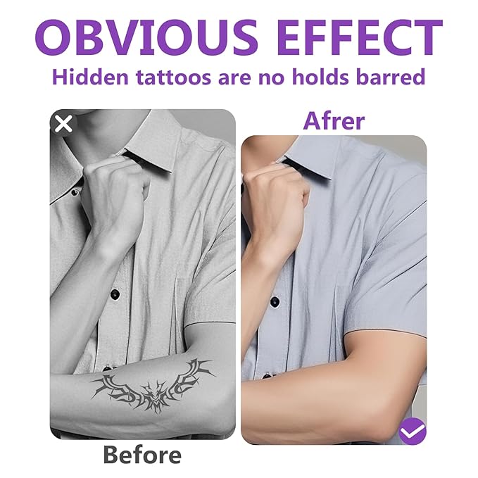 Tattoo Cover Up Makeup Waterproof - Adjustable Concealer, Waterproof & Long-Lasting Tattoo Cover, Suitable for Tattoos, Scars & Spots, 2 Colors