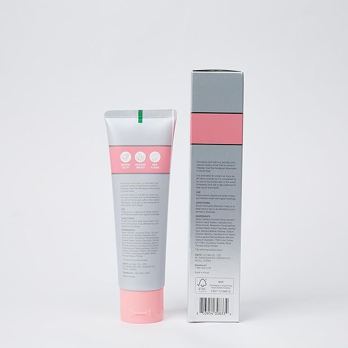 HIMALAYA PINKSALT Natural Whitening Toothpaste - Fluoride Free, Natural Toothpaste for Teeth Whitening, Gum Health Care, Plaque Remover - Spearmint Flavor, 3.9 oz (Pack of 4)