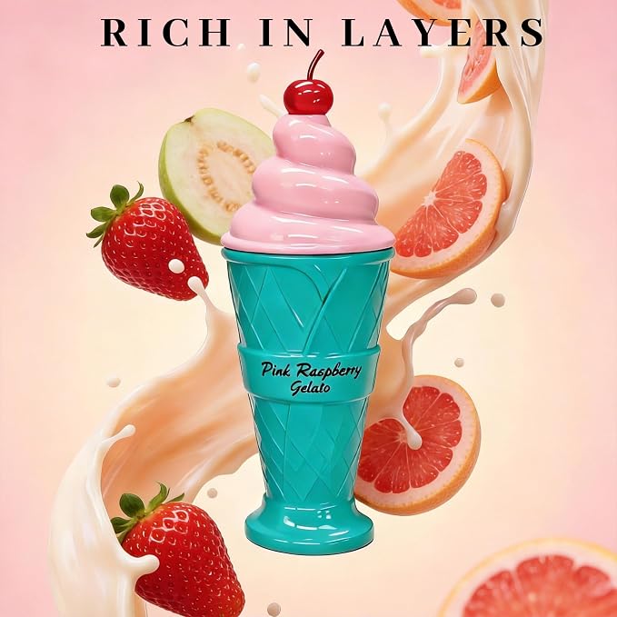 A CENTER 2PCS Perfume Set for Women - Floral Fragrance Gift Set with Vanilla,dessert&Fruity, Eau De Parfume| 3.4 Fl Oz Each Women's Cologne(Pink Raspberry &Chocolate Gelato)