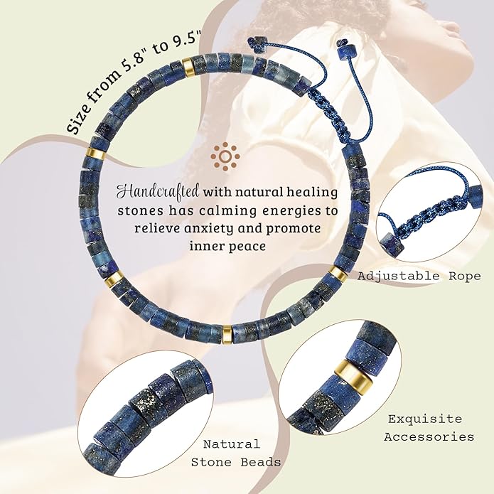 Inspirational Gifts Bracelets for Women: Valentines Mothers Day Birthday Gifts for Women Friends Sister Mom - Healing Natural Stone Beads Bracelets Thinking of you Get Well Soon Gift for Women