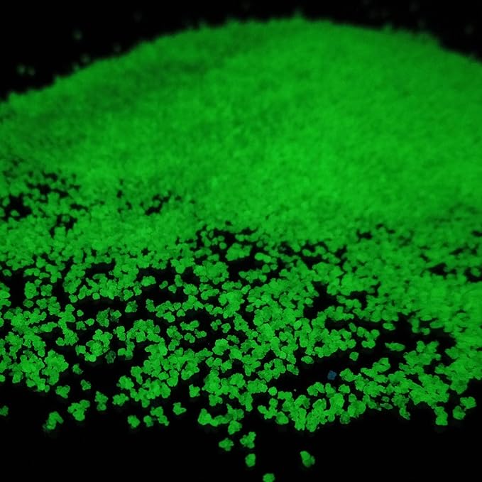 TWINKLING Glow in The Dark Crushed Glass, Broken Glass Glitter, Glow in The Dark Stones Gems Chips for DIY Resin Art Epoxy Crafts, Nail Art, Jewelry Making, Geode Painting, 0.85mm(100g) (Green)