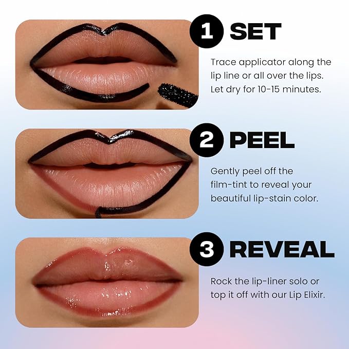 Sacheu Lip Liner STAY-N Peel Off Lip Stain — Long Lasting Waterproof Lip Tint with Hyaluronic Acid & Vitamin E — Transfer Proof Matte Finish, Vegan & Cruelty-Free (MUAH-VE)