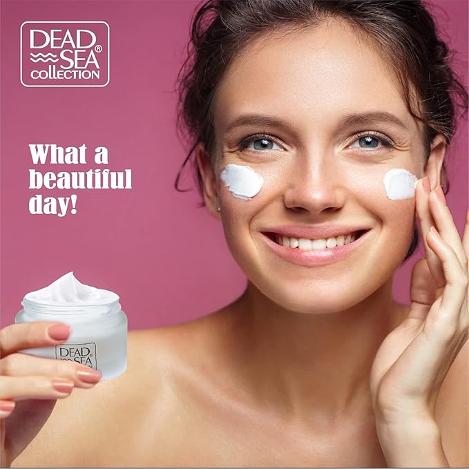 Dead Sea Collection Day Cream for Face with 5% Hyaluronic Acid, Dead Sea Minerals, and Vitamin E – Anti Aging Nourishing Skin Care Moisturizer to Reduce Wrinkles (1.69 fl. oz)