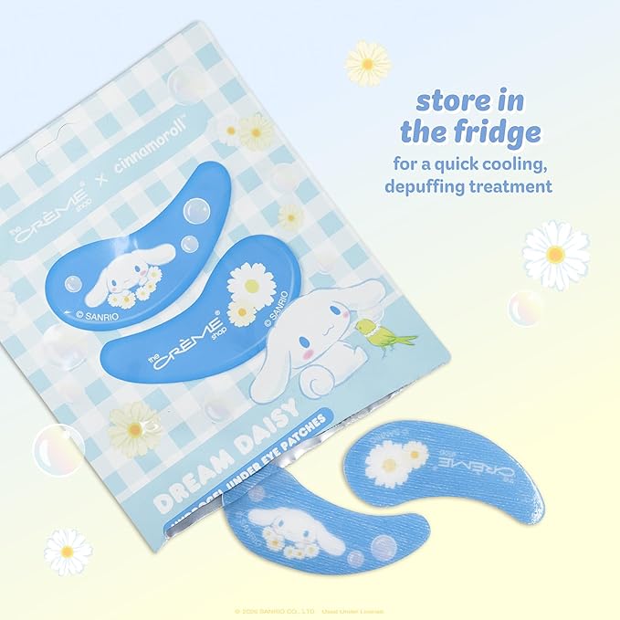The Crème Shop x Cinnamoroll Under Eye Patches, Hydrogel Under Eye Mask For Dark Cirles, Puffy Eyes, and Under Eye Bags, Korean Skincare (Pack of 5)