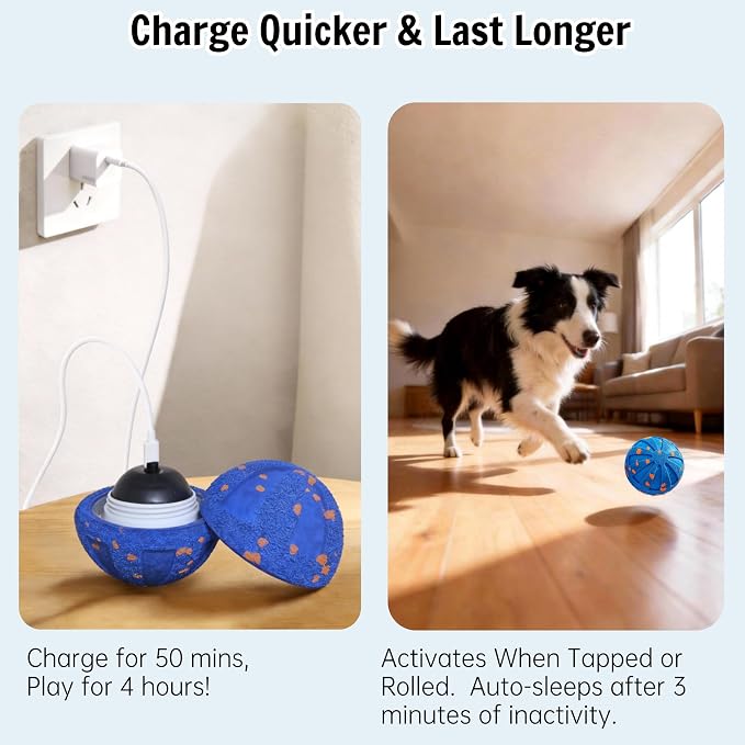 Self-Moving Rolling Dog Ball, Interactive Toy, Rechargeable