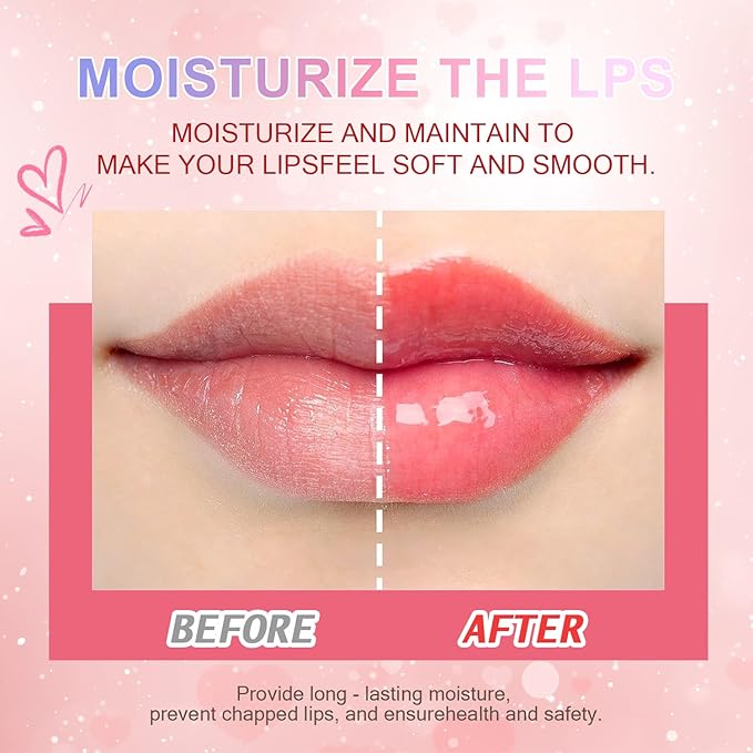 6 Colors Lip Gloss Set, Clear Lip Gloss and Glow Lip Oil for Woman, Moisturizing and Hydrating Lip Gloss Pack, Non-sticky Fat Oil Lipgloss