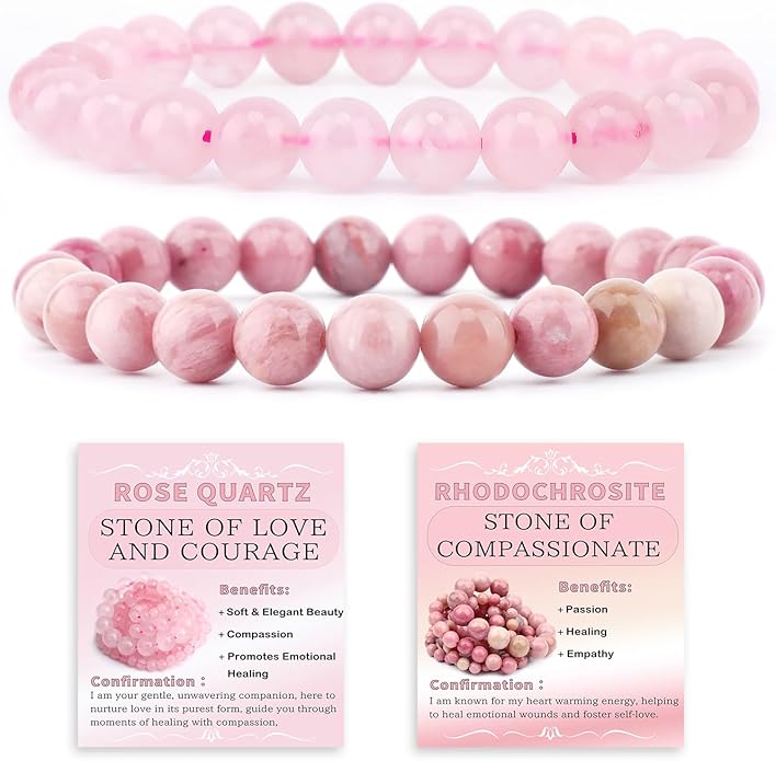 NCB 2.3-Piece 4mm Natural Crystal Gemstone Stretch Bracelets – Handmade Reiki Energy Healing Jewelry for Meditation,Yoga, Unisex
