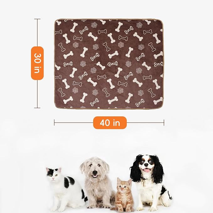 Waterproof Pet Blanket for Small Dogs and Cats 30"x40" | Washable Dog Blanket Chocolate Brown, Soft Fluffy Sofa Car Bed Protector, Reversible Sherpa Fleece Puppy Blanket