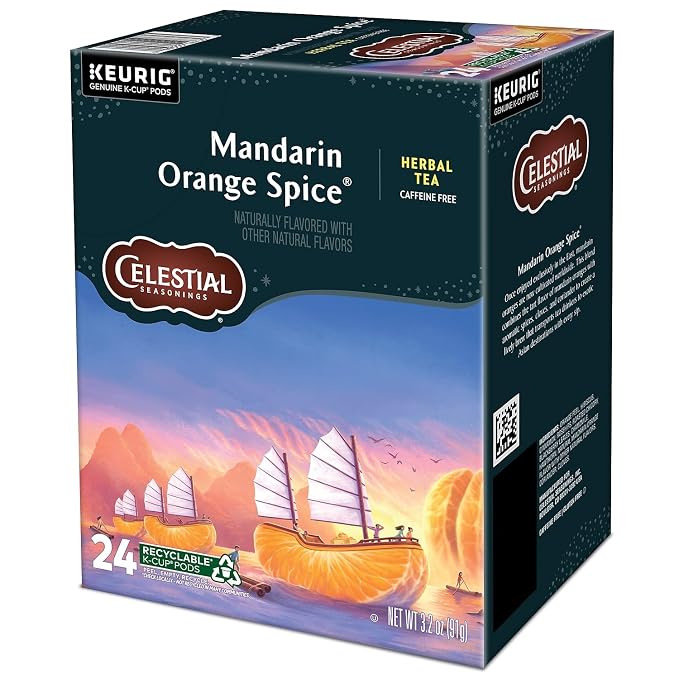 Celestial Seasonings 14735CT Mandarin Orange Spice Herb Tea K-Cups, 96/carton