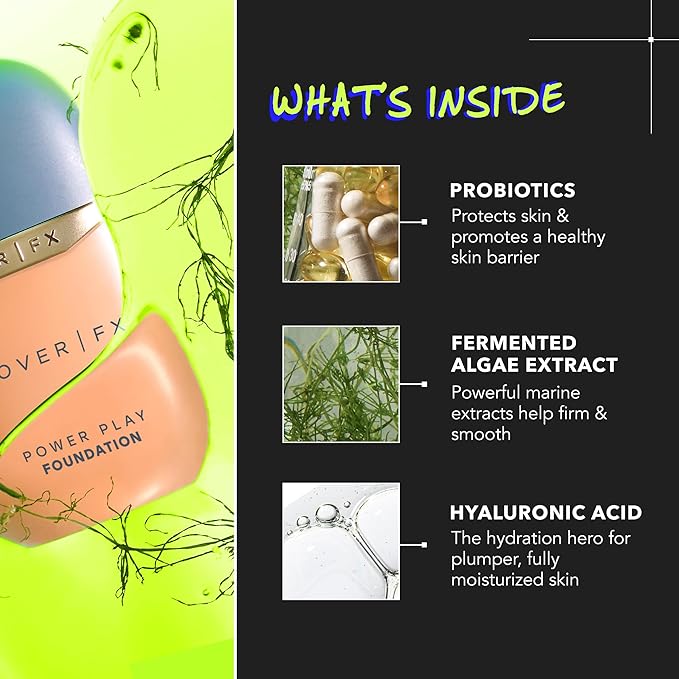 COVER FX Power Play Foundation - Shade D2 - Buildable Full Coverage - Waterproof Sweat-Proof Transfer-Proof - Natural Matte Finish - All Skin Types