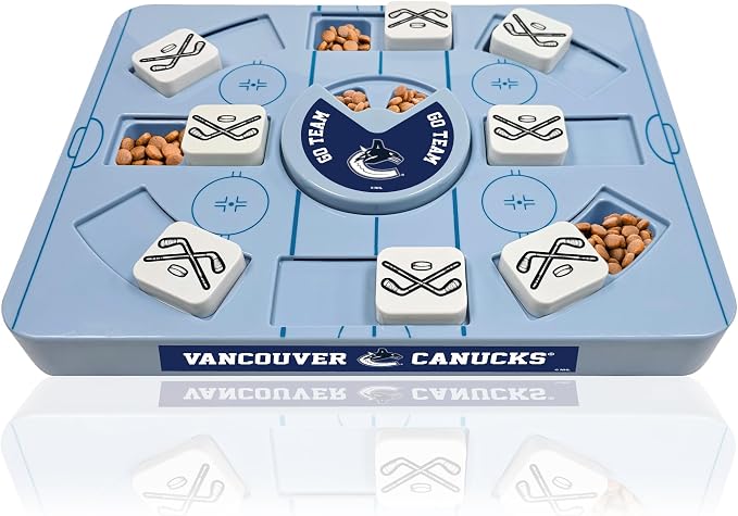 Pets First NHL Vancouver Canucks Large Puzzle Toy, New Size, Interactive Dog Treat & Slow Feeding Toy