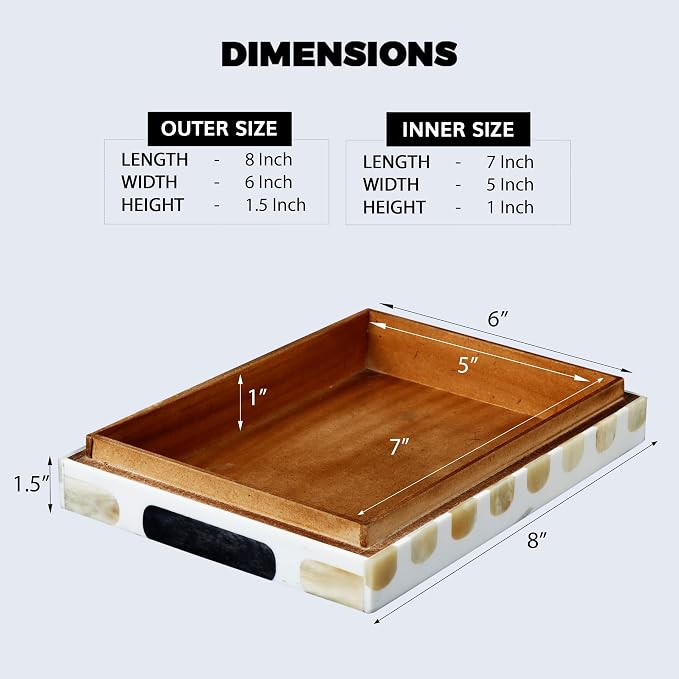 Handicrafts Home Decorative Box 8x6 – Photo Storage Box, Jewelry Organizer, Modern Decorative Storage Box with Lid, Bohemian Table Décor, Vintage Keepsake Box for Shelf or Coffee Table Décor