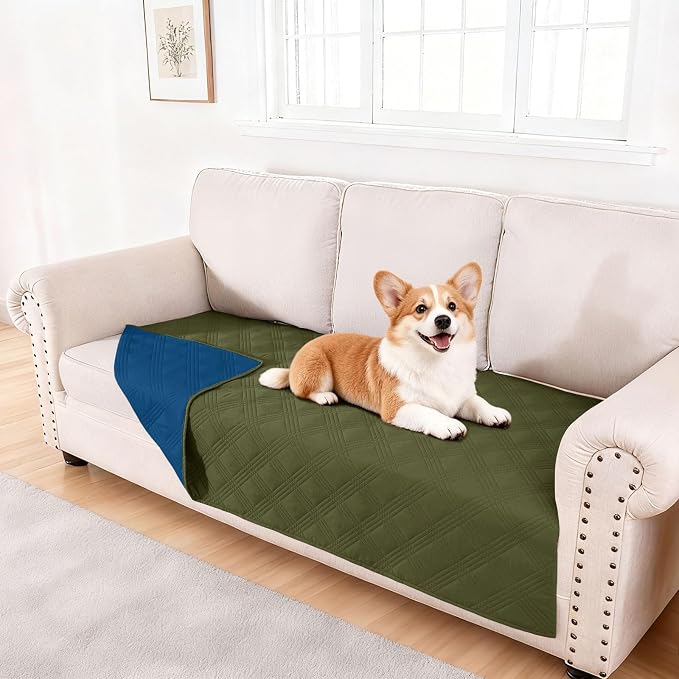 Waterproof Reversible Dog Blanket, Soft Couch Cover for Dogs Washable | Dual-Sided Waterproof Pet Bed Blanket, Resist Stains Spills & Pet Hair, Practical Furniture Protector For Pets, Size 40"x80"