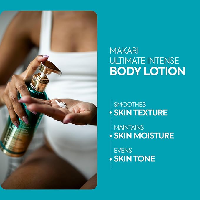 Makari Ultimate Intense Blue Crystal Skin Reviving Body Lotion 16.8 oz | Body Lotion with Glutathione & Collagen | Body Moisturizer and Body Cream with Vit C | Body Skin Care Product for Women & Men