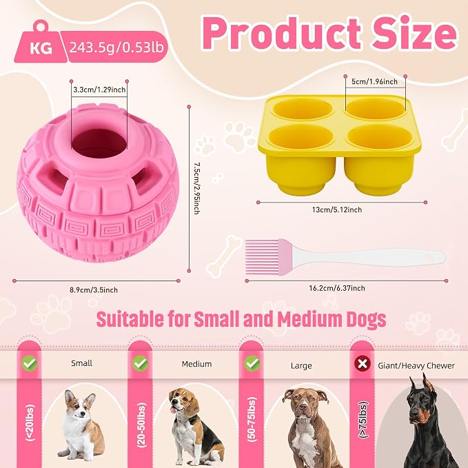 Interactive Dog Frozen Treat Toys, Dog Puzzle Enrichment Ball