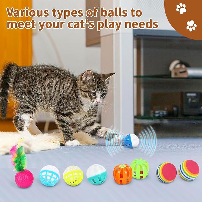 iCAGY 25 Pcs Cat Toys Set, Cat Tunnel Toy for Indoor Cats, Kittens