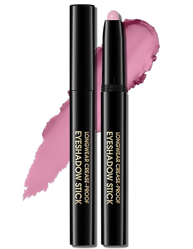 Erinde Waterproof Eyeshadow Stick, Cream Eye Shadow Stick, Long-Lasting, Crease-Proof, Cream to Powder Buildable & Blendable Eye Shadow Pencils Crayon, Vegan & Cruelty-Free, 05 Pink