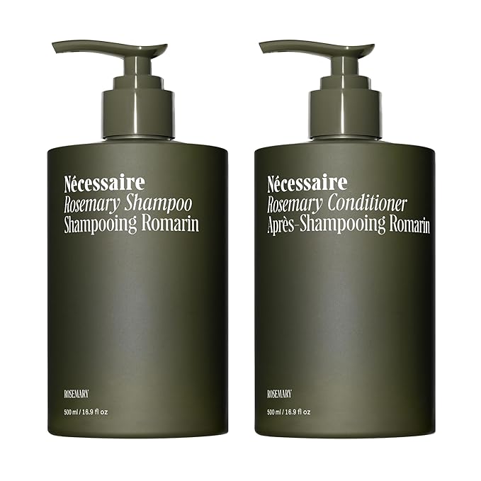 Nécessaire Rosemary Hair Duo | Multi-Protein Strengthening Rosemary Shampoo and Conditioner Set For Thinning Hair. For Women + Men. Free Of Sulfates. Color-Safe. 500 ml / 16.9 fl oz