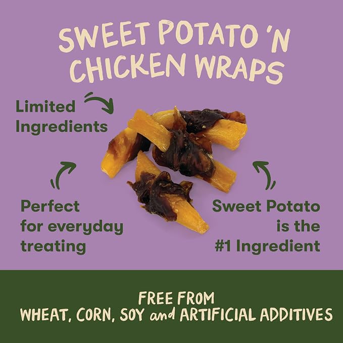 Pet 'n Shape Sweet Potato Chews Jerky Dog Treats - 1 Pound (Pack of 3)