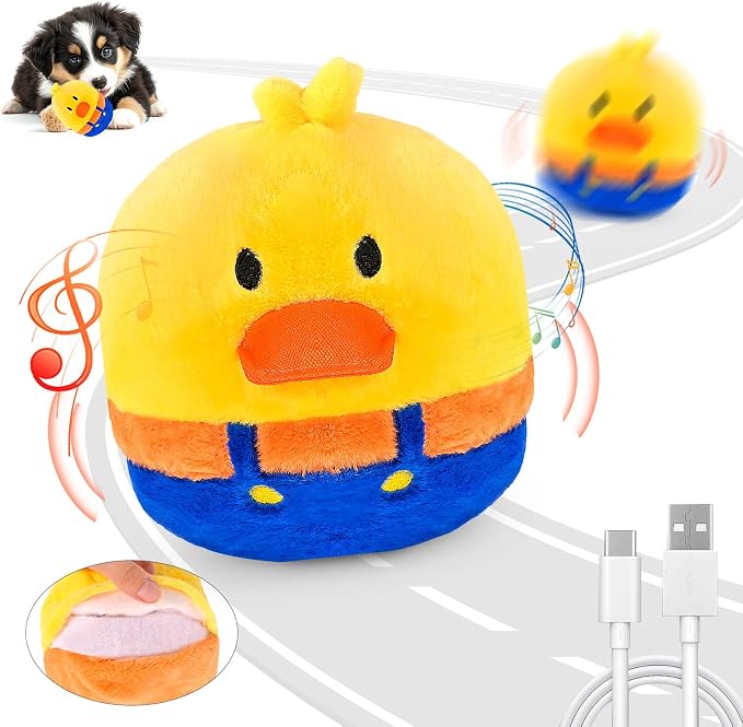 Interactive Dog Toys, Rechargeable Vibrating, Jumping,Talking & self-Moving Dog Toys, Puppy Toys to Keep Them Busy, Anxiety Relief & Boredom Buster for Small & Medium Dogs
