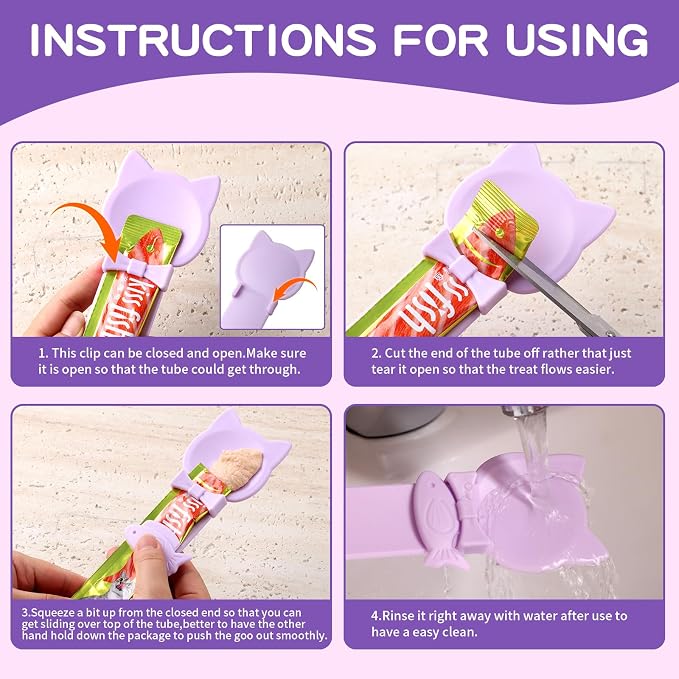 LICKJIMO-2PCS Cat Treat Feeder Spoon for Kitten churu(2 Colors) | big size