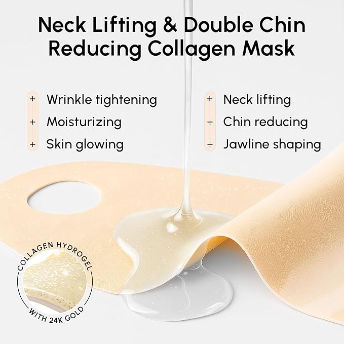 MAREE V Line Lifting Mask with 24K Gold – Deep Collagen Face Mask for Women – Jawline Shaper Mask with Retinol & Hyaluronic Acid – Neck Tightening & Firming - Double Chin Strap for Face Lift