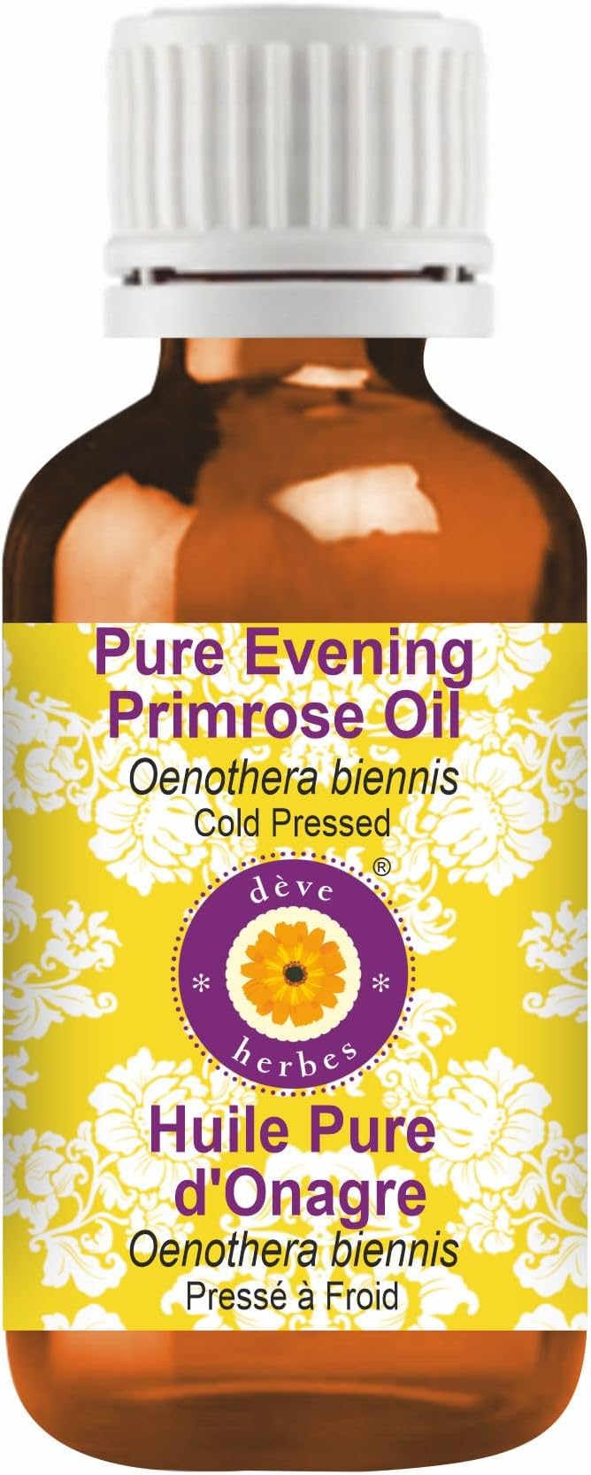 dève herbes Pure Evening Primrose Oil (Oenothera biennis) Cold Pressed 50ml(1.69 oz)