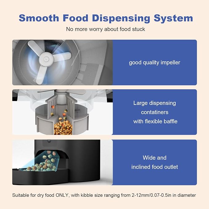 2.4G Automatic Cat Feeder, 4L WiFi Food Dispenser with 10s Voice Recorder, Pet Feeder up to 10 Meals per Day, Timed Cat Feeder with Dry Food Sealed Ring
