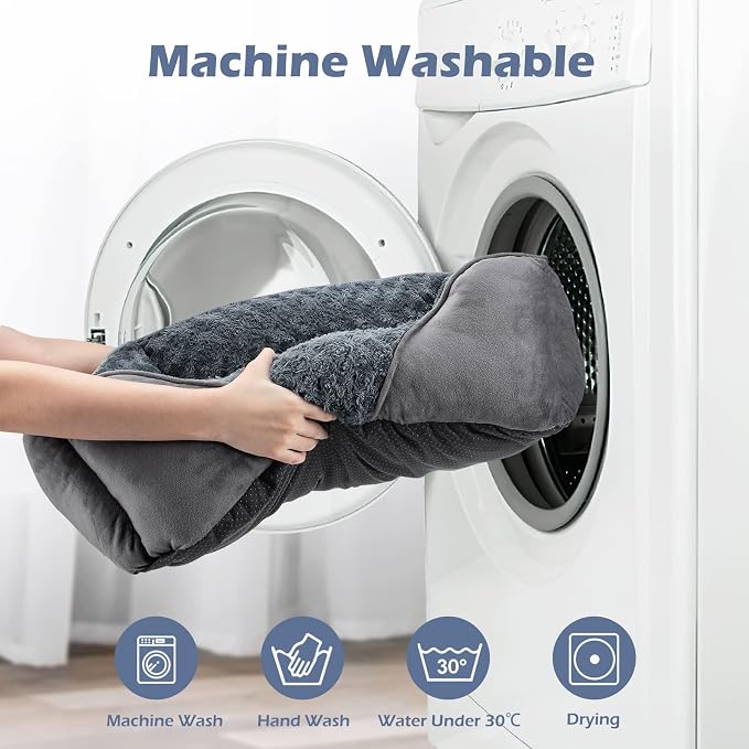Large Dog Bed for Large Medium Small Dogs, Rectangle Washable Orthopedic Dog Bed, Soft Calming Sleeping Puppy Bed Durable Pet Cuddler with Anti-Slip Bottom L(30"x24"x9")
