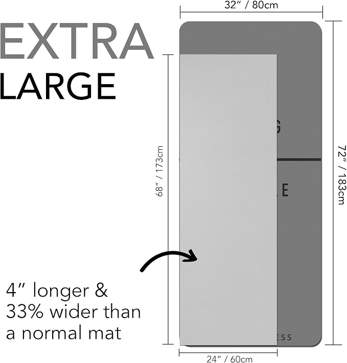 Large Exercise Mat – Extra Thick 10mm Workout Mat (72"x32") – Non-Slip TPE Yoga Mat for Women & Men – Pilates, HIIT, Fitness & Home Gym Mat – Includes Free Carry Bag