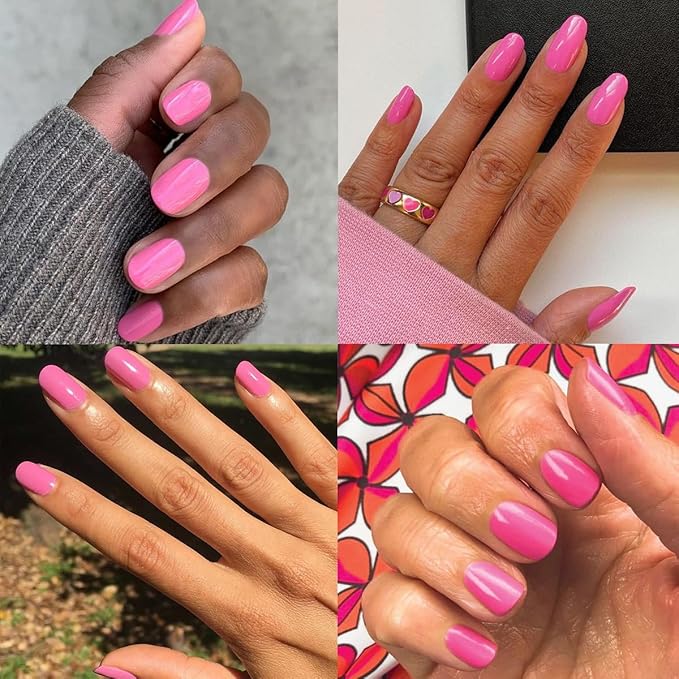 Olive & June Long Lasting Nail Polish | Spring Pastel Nails | Plump Gel-Like Finish No Lamp Needed | Lasts up to 10 days | 15-Free Vegan & Cruelty-Free Chip-Resistant | Grateful & Kind Pure Pink