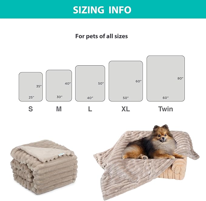 Waterproof Pet Blanket for Large Dogs & Cats - Reversible Calming Plush, Washable Furniture Cover for Couch, Bed, Car Seat, Blocks Leaks, Stains & Pet Fur (Navy, 30"x40")