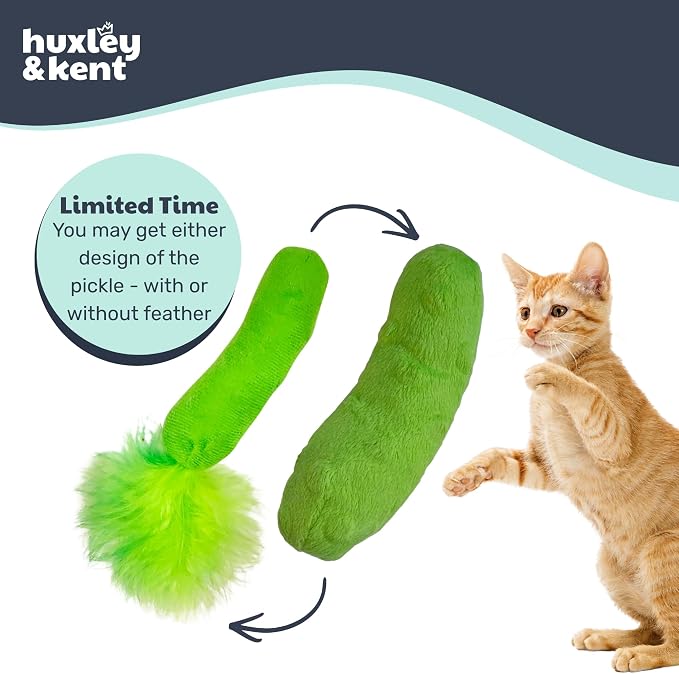 Huxley & Kent Plush Crinkle Catnip Cat Toy, Pickle