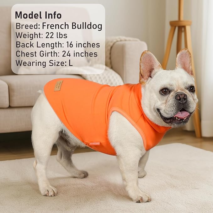 KYEESE 2Pack Dog Sweater for Small Dogs Soft Pet Coats Fleece Sweatshirt | Warm Turtleneck Dog Pullover Clothes, 4-Way Stretch & Lightweight Vest, Doggie Coat in Cold Weather, Daily Wear